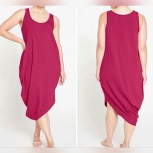 Universal Standard Crew Neck Sleeveless Iconic Geneva Tank Dress in Red, Size 34